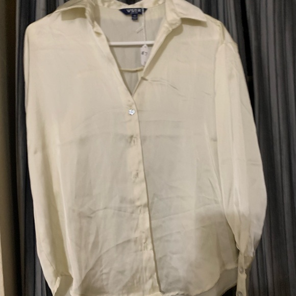 Cream Button-Up Blouse - Picture 1 of 2
